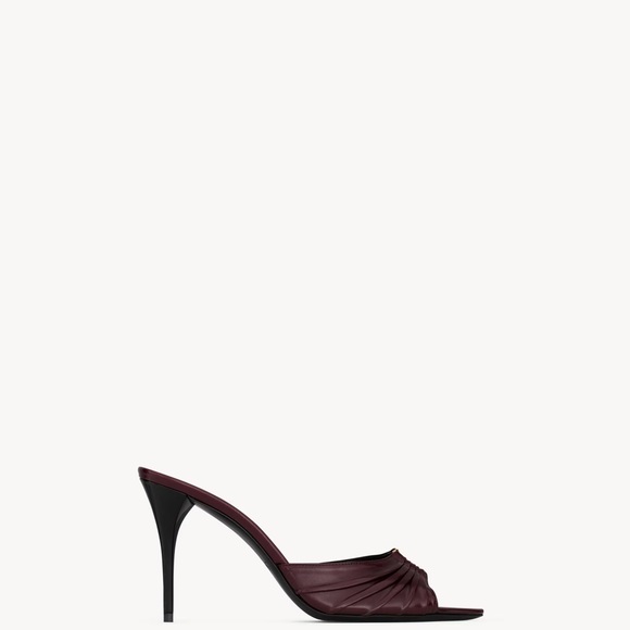 Saint Laurent Dark Burgundy Mules Sz 7 - Picture 3 of 6
